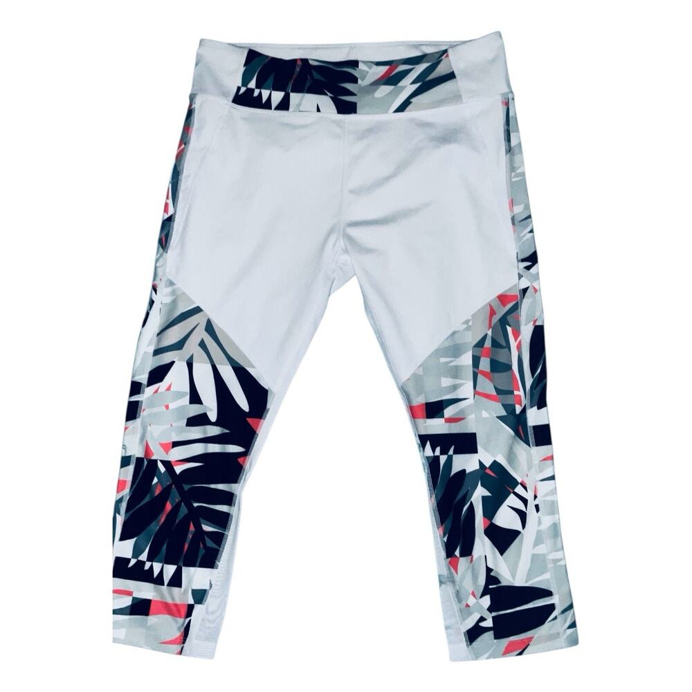 Nanette Lepore Capri Workout Leggings SIZE XL WOMEN'S Crop Floral Palms